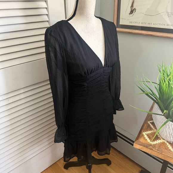 Storia Dress Womens Small Black Chiffon Babydoll Mini Dark Fairy Whimsigoth - Picture 4 of 11